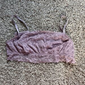 PINK lavender lace bralette